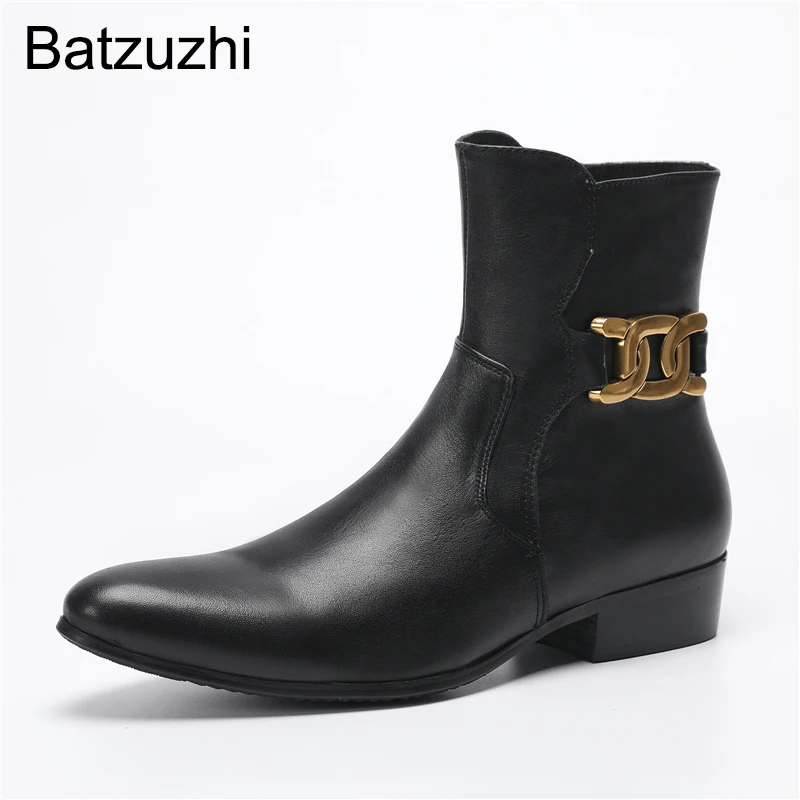 Batzuzhi Western Cowboy Men's Boots Shoes Pointed Toe Black Genuine Leather Short Boots Men Zip Motorcycle Ankle Boots for Men
Batzuzhi Western Cowboy Men's Boots Shoes Pointed Toe Black Genuine Leather Short Boots Men Zip Motorcycle Ankle Boots for Men