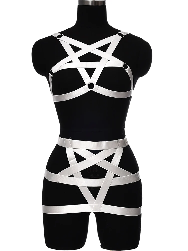 Underwear Sexy Lingerie Bondage Pentagram Body Harness Set Belt Rave Wear Body Cage Bra Adjust Pentagram Harness Panties
Underwear Sexy Lingerie Bondage Pentagram Body Harness Set Belt Rave Wear Body Cage Bra Adjust Pentagram Harness Panties