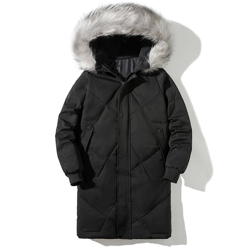 Hooded Long Down Parkas Men Jackets Fur Collar Winter Down Jacket Thicken Warm 90% White Duck Down Men Winter Coat Windbreaker
Hooded Long Down Parkas Men Jackets Fur Collar Winter Down Jacket Thicken Warm 90% White Duck Down Men Winter Coat Windbreaker