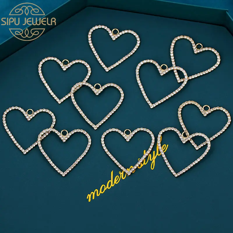 10PCS Two Color Heart Shape Alloy Pendant Shining heart Rhinestone charms Pendants DIY Necklace earrings Jewelry Accessories
10PCS Two Color Heart Shape Alloy Pendant Shining heart Rhinestone charms Pendants DIY Necklace earrings Jewelry Accessories