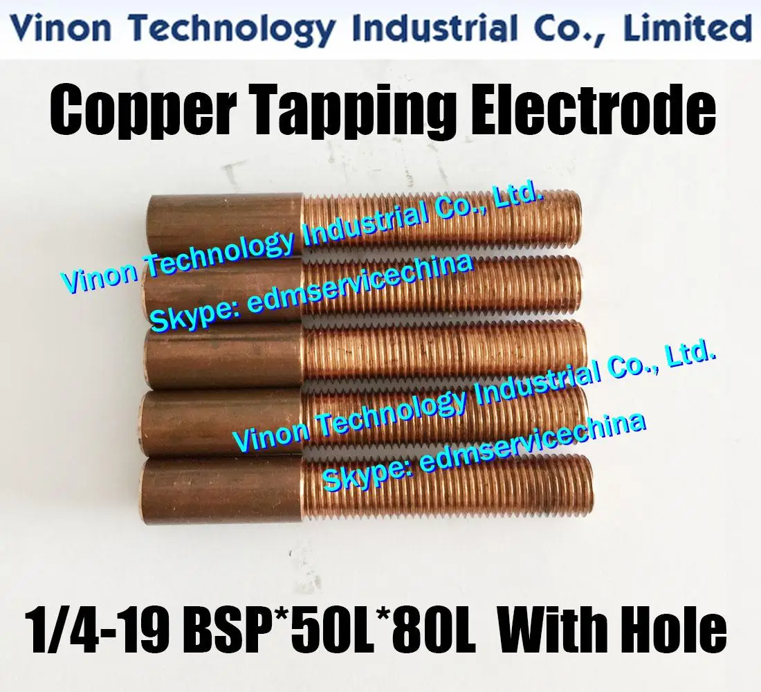 (5PCS) BSP 1/4-19*50L*80L Copper Thread Electrode with hole BSPF British Parallel Pipe Thread Electrode 1/4-19BSP, G1/4
(5PCS) BSP 1/4-19*50L*80L Copper Thread Electrode with hole BSPF British Parallel Pipe Thread Electrode 1/4-19BSP, G1/4
