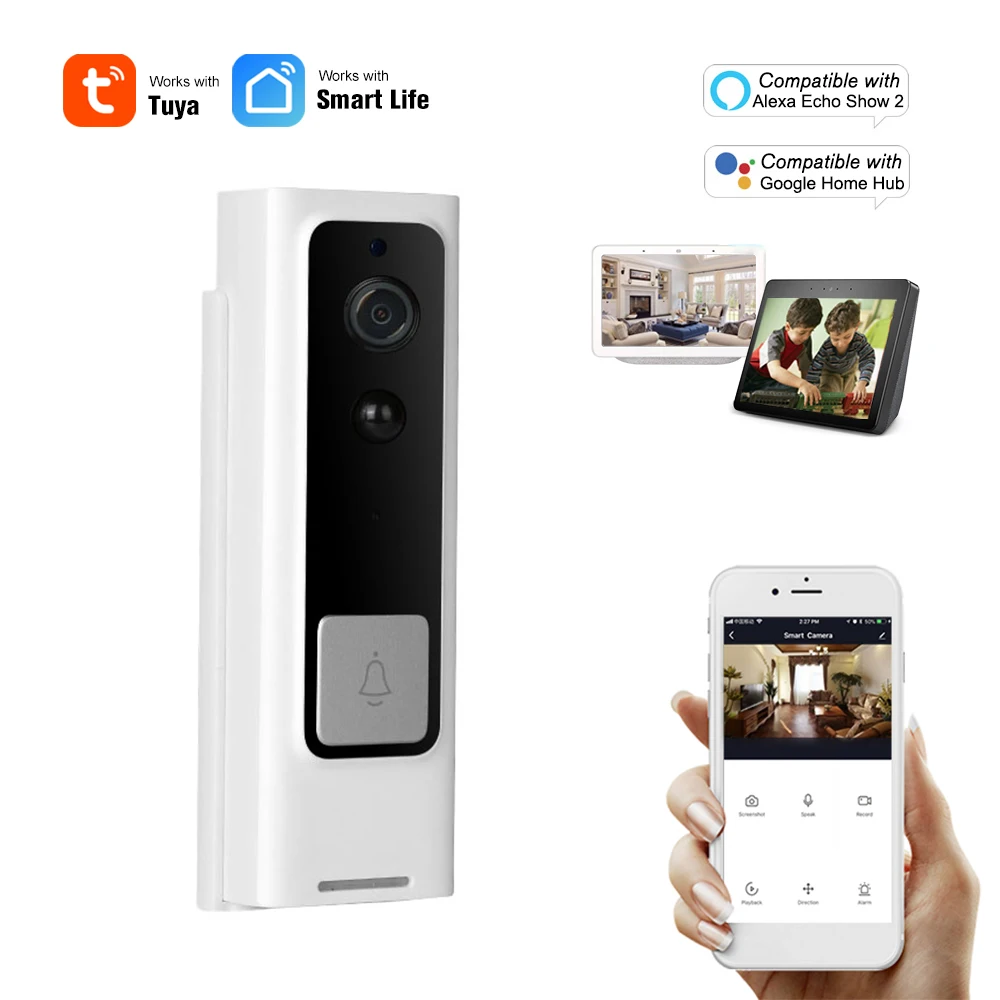 Wireless WIFI Doorbell Video Intercom Visual Peephole Viewer Work With Tuya Smart Life Door Phone
Wireless WIFI Doorbell Video Intercom Visual Peephole Viewer Work With Tuya Smart Life Door Phone