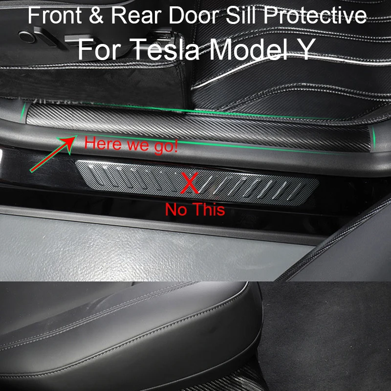 For Tesla Model Y 20-24 Carbon Fiber Front & Rear Door Sill Protective Car Leather Hidden protection 4pcs/set
For Tesla Model Y 20-24 Carbon Fiber Front & Rear Door Sill Protective Car Leather Hidden protection 4pcs/set