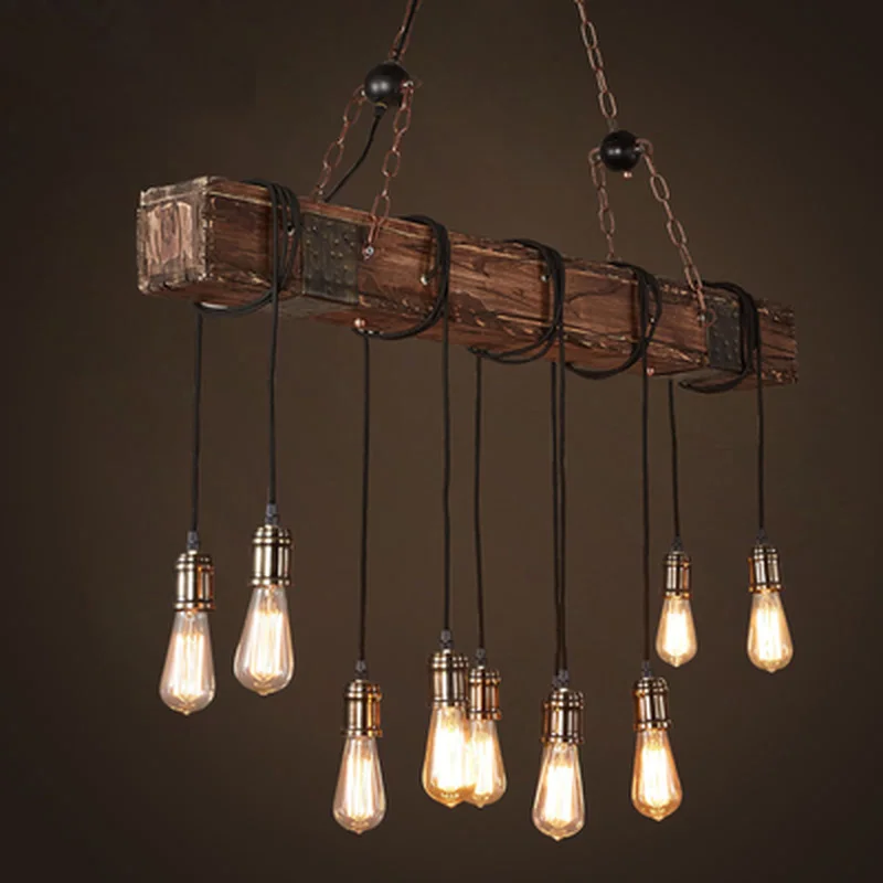 Wooden Industrial Vintage LED Pendant Lights Retro Loft Pendant Lamp E27*10 Creative Hanglamp Fixtures For Home Lighting
Wooden Industrial Vintage LED Pendant Lights Retro Loft Pendant Lamp E27*10 Creative Hanglamp Fixtures For Home Lighting