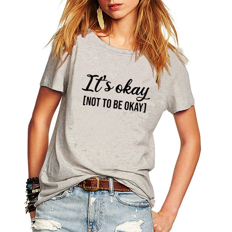 It's okay not to be okay Women T-shirts New Arrival Plus Size Funny t shirt Self-consciousness Short Sleeve 5 colors Female Tops
It's okay not to be okay Women T-shirts New Arrival Plus Size Funny t shirt Self-consciousness Short Sleeve 5 colors Female Tops