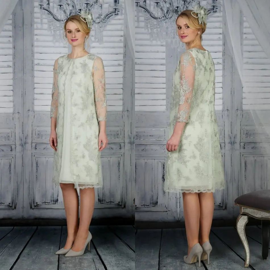 2020 Elegant Mother of the Bride Dresses Lace Appliques Long Sleeves Evening Gowns Custom Knee Length Plus Size Prom Dress
2020 Elegant Mother of the Bride Dresses Lace Appliques Long Sleeves Evening Gowns Custom Knee Length Plus Size Prom Dress