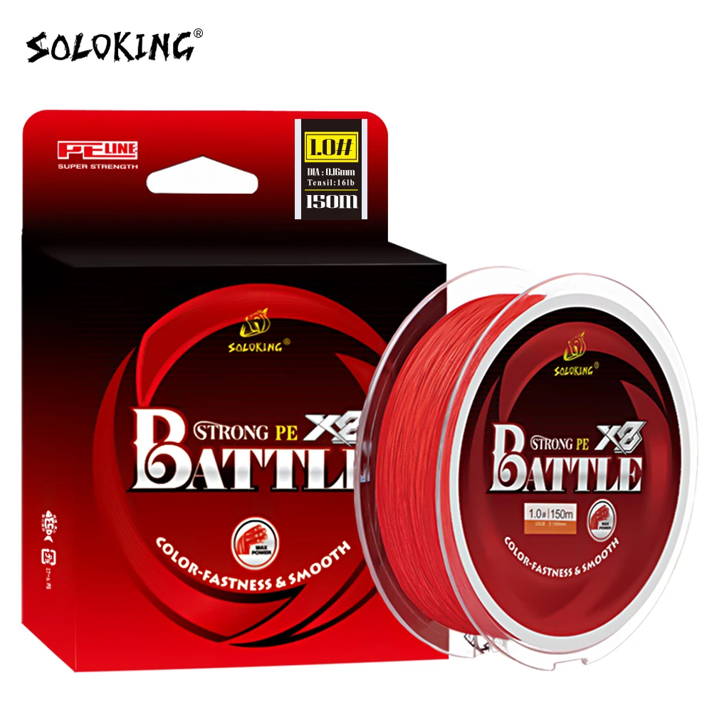 SOLOKING 150M PE Fishing Line 8 Strands Super Strong 14-60LB Braided Fishing Line Japan Material Color Lock PE Line
SOLOKING 150M PE Fishing Line 8 Strands Super Strong 14-60LB Braided Fishing Line Japan Material Color Lock PE Line