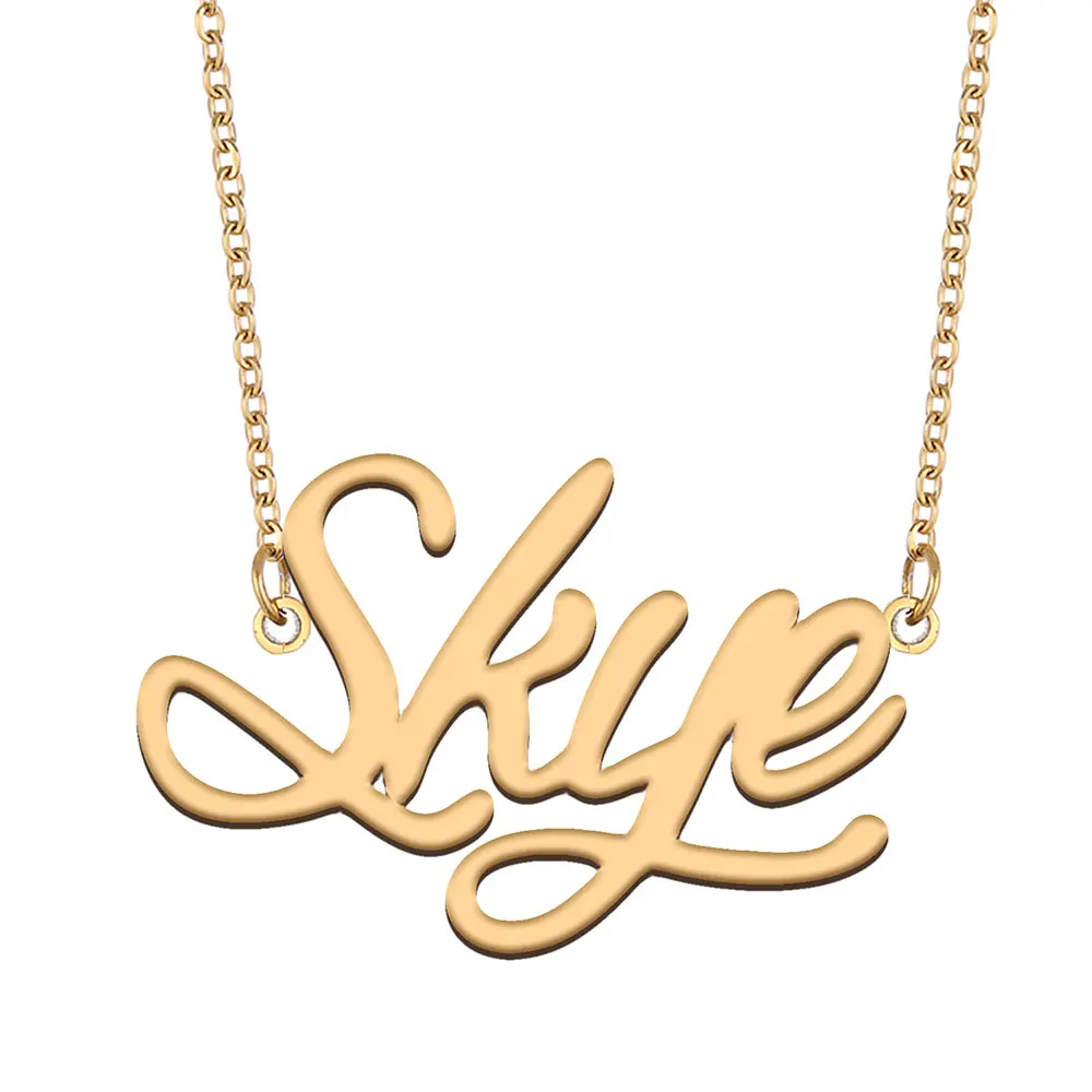 Gold Plated Nameplate Skye Name Necklace for Women Personalized Jewelry Pendant for Mom Mothers Girlfriend Birthday Gift
Gold Plated Nameplate Skye Name Necklace for Women Personalized Jewelry Pendant for Mom Mothers Girlfriend Birthday Gift