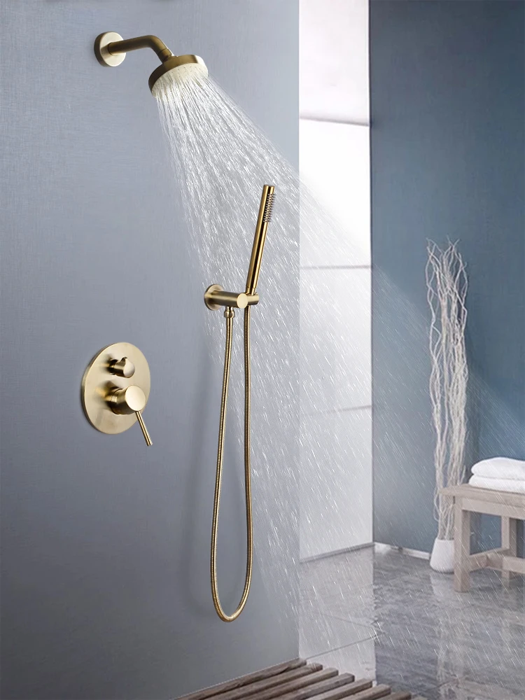 Bathroom Shower faucet set wall mounted Brass Bathtub faucet set brush gold /Nickle brushed brass Round In-Wall
Bathroom Shower faucet set wall mounted Brass Bathtub faucet set brush gold /Nickle brushed brass Round In-Wall