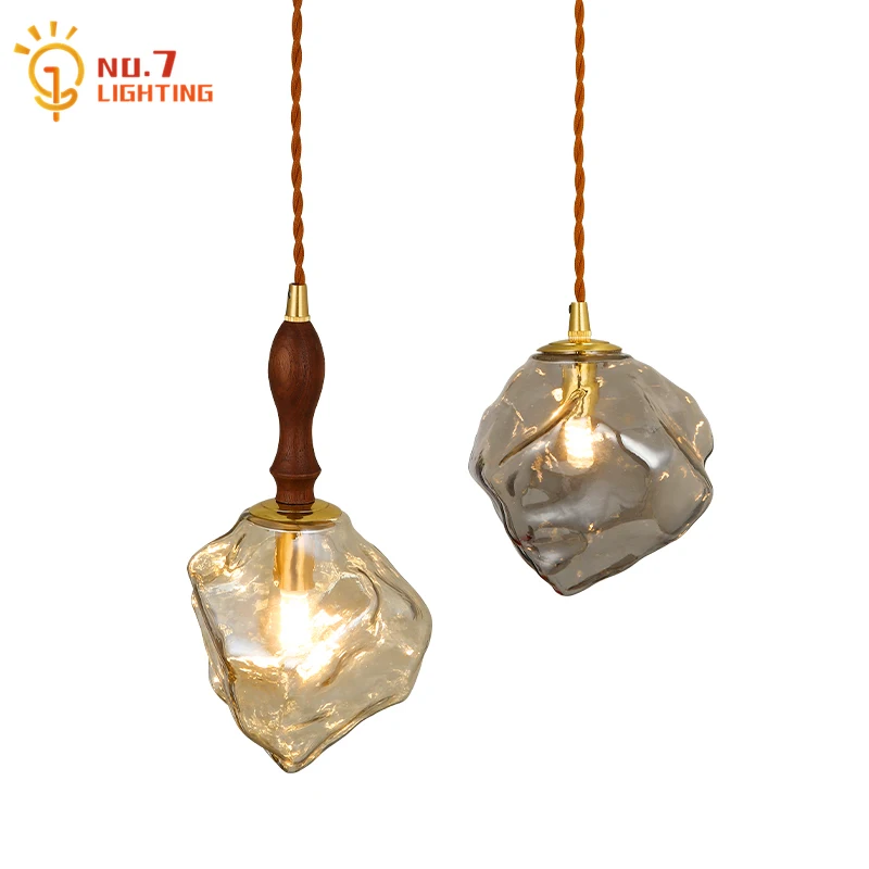 American Retro Walnut Glass Pendant Lights Ice Lava Lamp Home Decor Loft Corridor Porch Aisle Bedside Bedroom Kitchen Balcony
American Retro Walnut Glass Pendant Lights Ice Lava Lamp Home Decor Loft Corridor Porch Aisle Bedside Bedroom Kitchen Balcony
