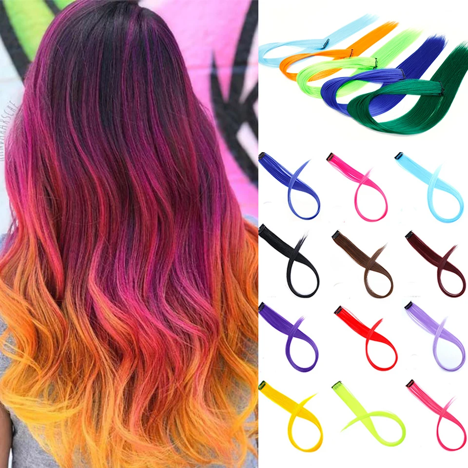 LUPU 22" Synthetic Long Straight Rainbow Highlight Colored Hair Extensions Clip In One Piece Ombre Pink Purple Green Yellow
LUPU 22" Synthetic Long Straight Rainbow Highlight Colored Hair Extensions Clip In One Piece Ombre Pink Purple Green Yellow