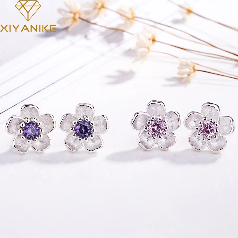 XIYANIKE Silver Color Handmade Flower Crystal Stud Earrings For Women Multi-Color Charm Zircon Small Ear Hoops Jewelry
XIYANIKE Silver Color Handmade Flower Crystal Stud Earrings For Women Multi-Color Charm Zircon Small Ear Hoops Jewelry
