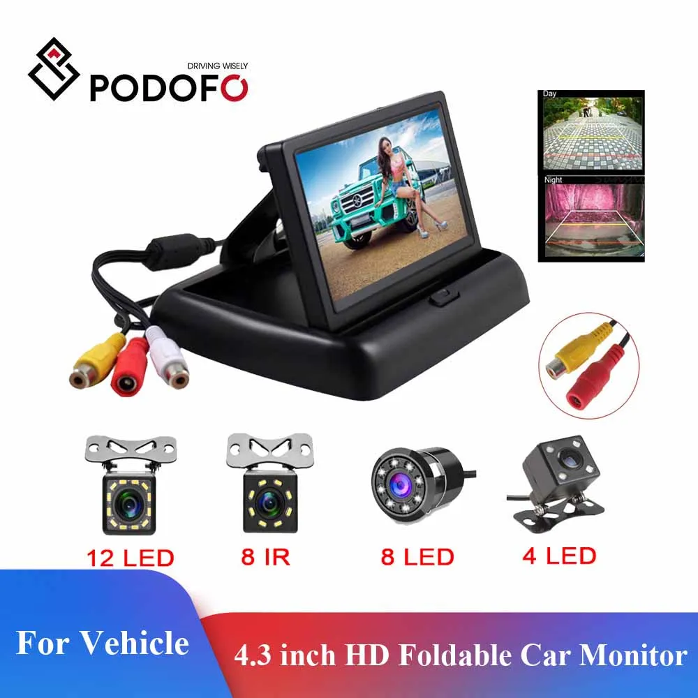 Podofo 4.3 inch HD Foldable Car Rear View Monitor Reversing LCD Display With Night Vision Backup Rearview Camera For Vehicle
Podofo 4.3 inch HD Foldable Car Rear View Monitor Reversing LCD Display With Night Vision Backup Rearview Camera For Vehicle