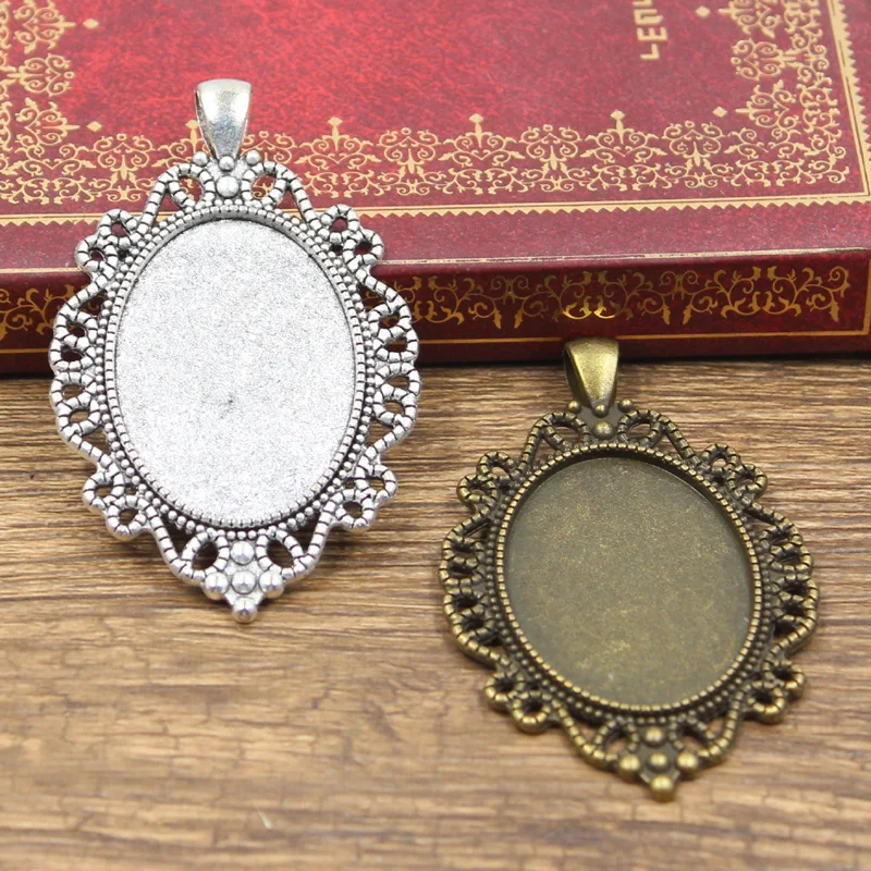 2pcs Fit 35x25mm Oval Glass Cabochon Base Setting Hot Antique Bronze Silver Color Color Pendant Tray For Jewelry DIY Making
2pcs Fit 35x25mm Oval Glass Cabochon Base Setting Hot Antique Bronze Silver Color Color Pendant Tray For Jewelry DIY Making