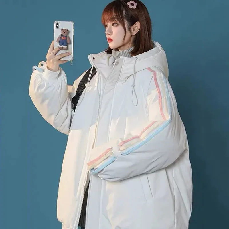 Loose Plus Size Down Cotton Jacket Womens Casual Hooded Parka Overcoat Winter Coat Tooling Warm Quilted Cotton Jackets Zipper
Loose Plus Size Down Cotton Jacket Womens Casual Hooded Parka Overcoat Winter Coat Tooling Warm Quilted Cotton Jackets Zipper