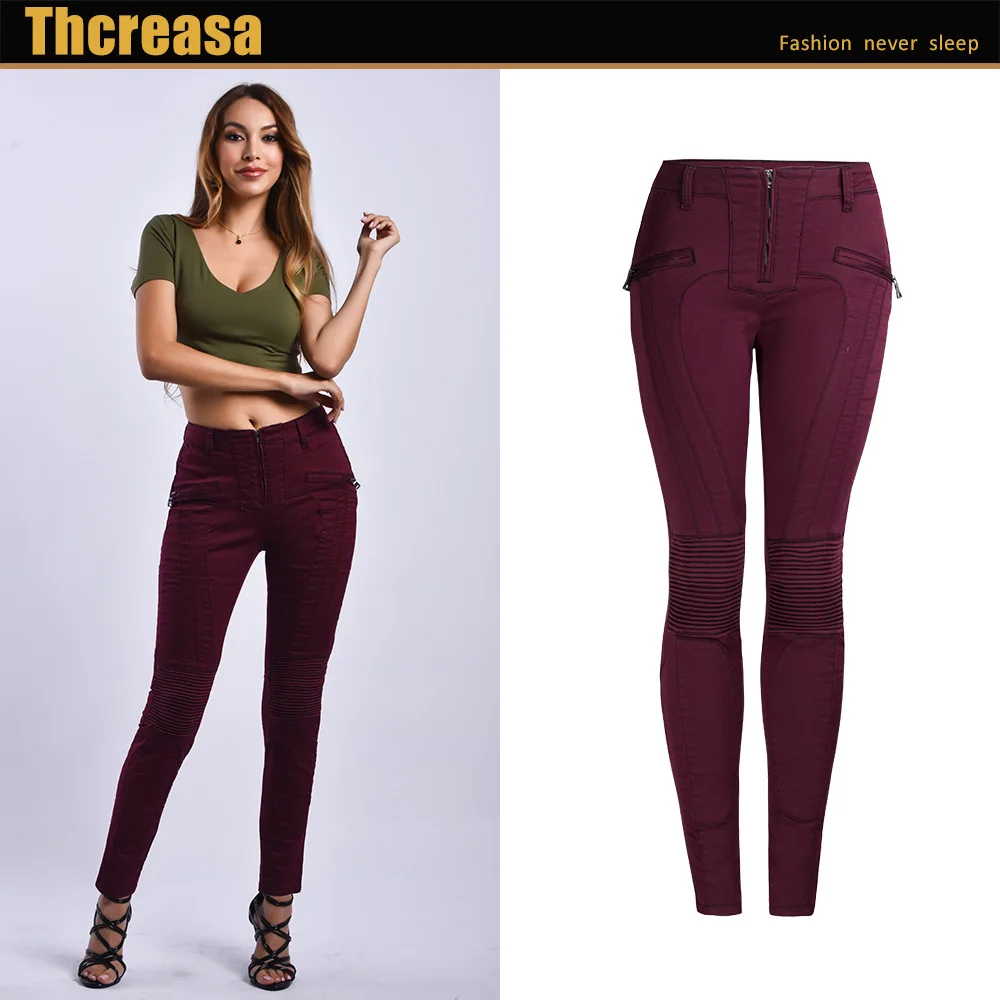 Hot Sale Women Jeans Pants Small-legged Denim Pants Splice Zip-up Elastic Solid-colored Jeans Pants
Hot Sale Women Jeans Pants Small-legged Denim Pants Splice Zip-up Elastic Solid-colored Jeans Pants