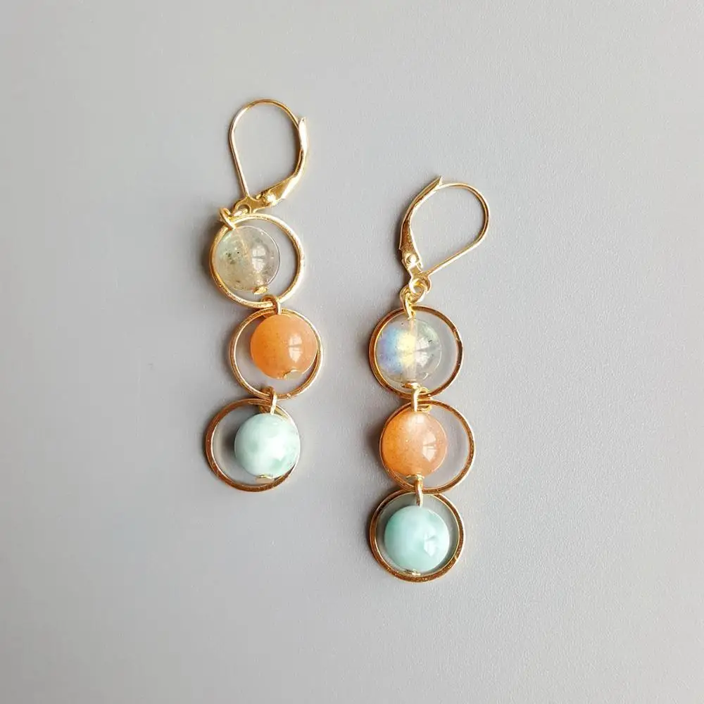 LiiJi Genuine Labradorite Sunstone Larimar Beads Earrings 925 Sterling Silver Gold Color Hook Handmade Drop Earrings
LiiJi Genuine Labradorite Sunstone Larimar Beads Earrings 925 Sterling Silver Gold Color Hook Handmade Drop Earrings