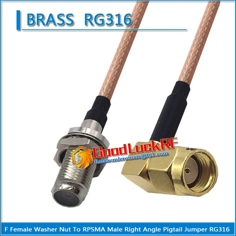 F Female Washer O-ring Bulkhead Mount Nut to RPSMA RP-SMA RP SMA Male 90 Degree Right Angle Coaxial Pigtail Jumper RG316 Cable
F Female Washer O-ring Bulkhead Mount Nut to RPSMA RP-SMA RP SMA Male 90 Degree Right Angle Coaxial Pigtail Jumper RG316 Cable