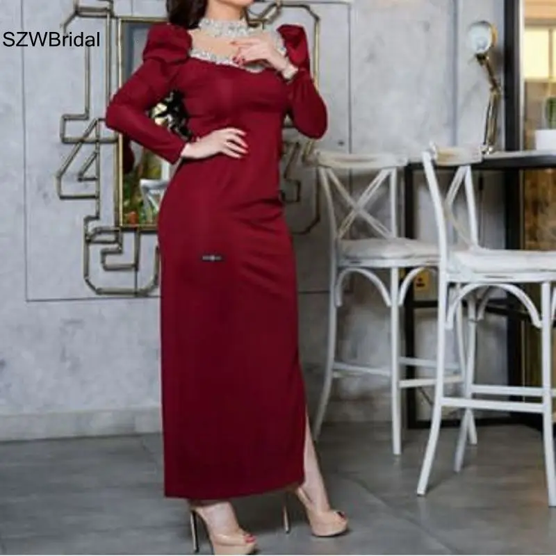 Custom made Satin Burgundy Long sleeve evening dresses Tea length Dubai Arabic Muslim evening dress 2025 vestido largo elegante
Custom made Satin Burgundy Long sleeve evening dresses Tea length Dubai Arabic Muslim evening dress 2025 vestido largo elegante