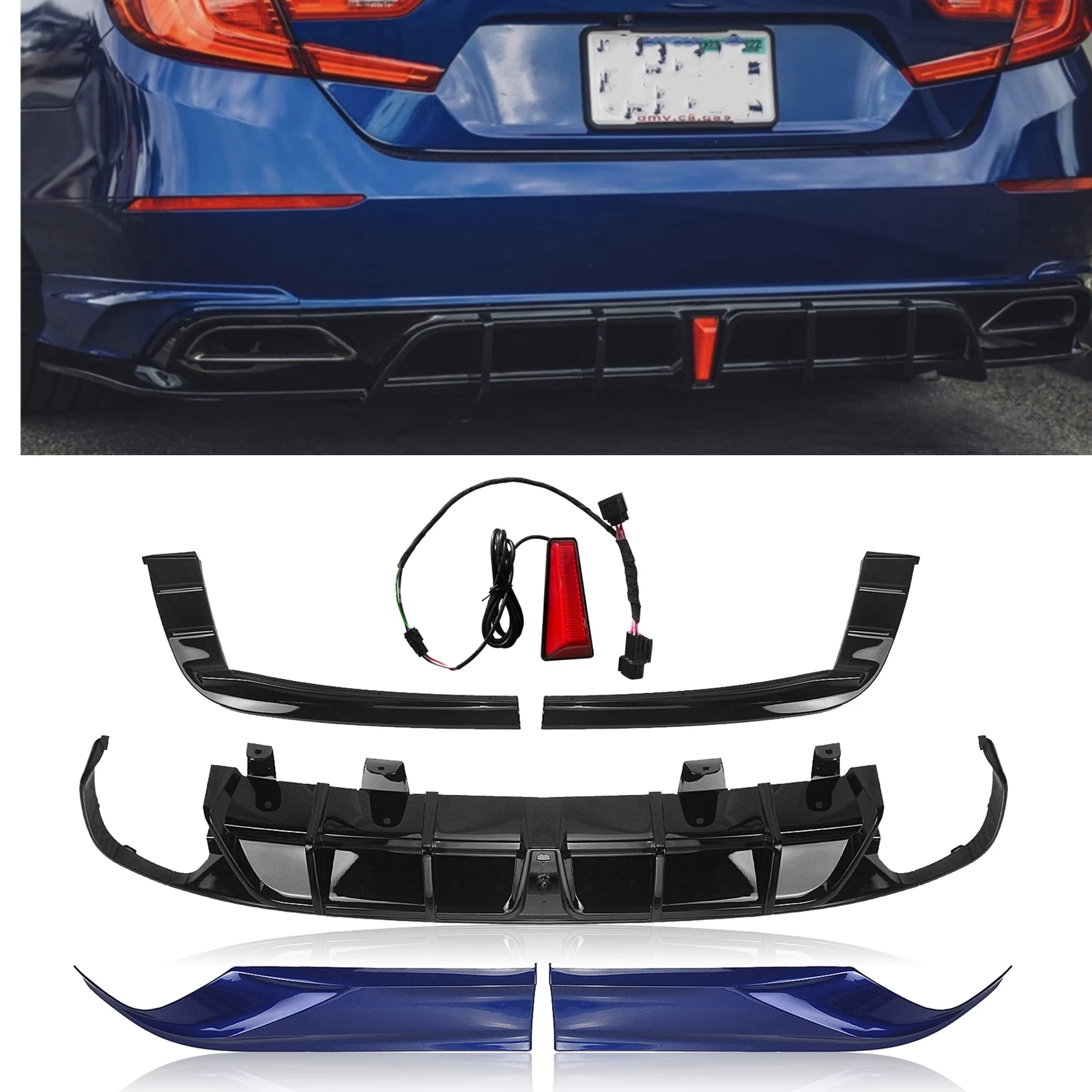 YOFER Body Kit For Honda Accord 2018-2022 Side Corner Cover Trim Splitter+Rear Bumper Diffuser Lip+Spoiler Canard+LED Brake Lamp
YOFER Body Kit For Honda Accord 2018-2022 Side Corner Cover Trim Splitter+Rear Bumper Diffuser Lip+Spoiler Canard+LED Brake Lamp