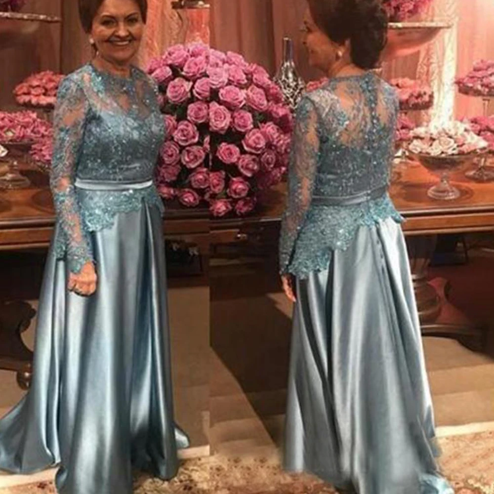 Turquoise Lace Back Button Mother Of The Bride Dresses 2021 Long Sleeves O Neck Party Gowns Sash Formal Evening Prom Dress
Turquoise Lace Back Button Mother Of The Bride Dresses 2021 Long Sleeves O Neck Party Gowns Sash Formal Evening Prom Dress