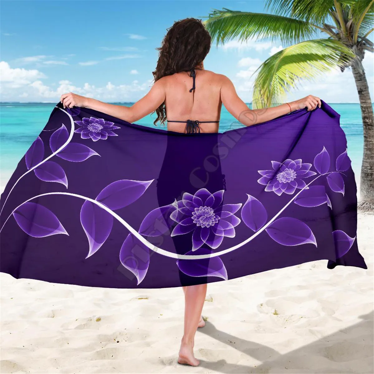 Purple Floral sarong 3D printed Towel Summer Seaside resort Casual Bohemian style Beach Towel
Purple Floral sarong 3D printed Towel Summer Seaside resort Casual Bohemian style Beach Towel