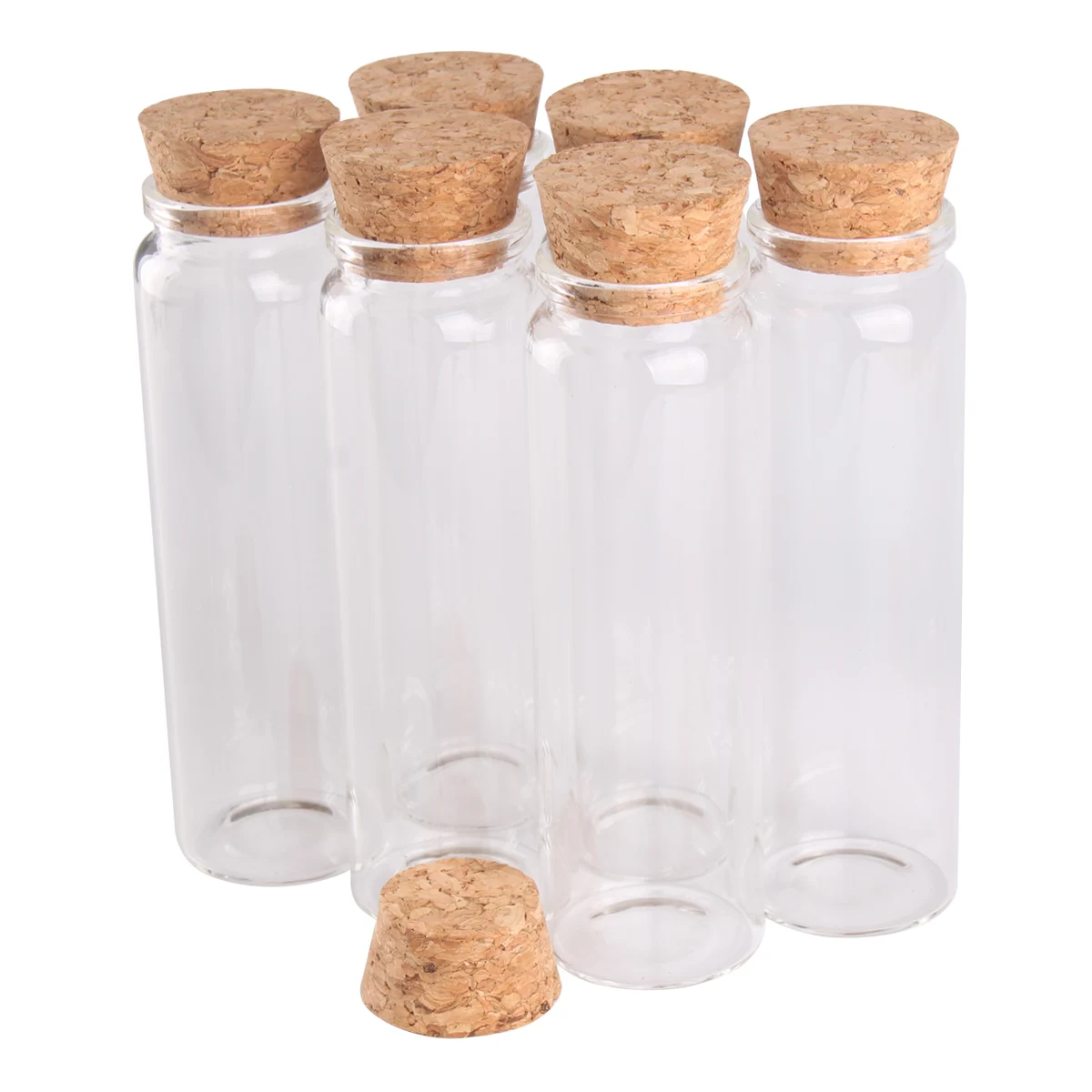 6 pieces 90ml Transparent Glass Jars with Cork Stopper 37X120mm for Gift DIY Crafts Wedding Favors
6 pieces 90ml Transparent Glass Jars with Cork Stopper 37X120mm for Gift DIY Crafts Wedding Favors