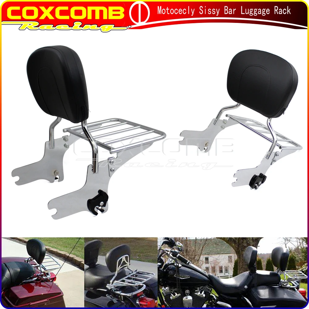 For Harley Touring Road King FLHR FLHRC FLHRCI FLHT FLHTC 97-08 Detachable Passenger Rear Sissy Bar Luggage Rack Backrest 
For Harley Touring Road King FLHR FLHRC FLHRCI FLHT FLHTC 97-08 Detachable Passenger Rear Sissy Bar Luggage Rack Backrest