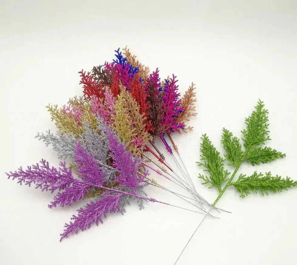20pcs 33cm Artificial Glitter Tarzon Leaf Branch For Flower Arrangement Wedding Christmas Tree Party Home Garden Decoration
20pcs 33cm Artificial Glitter Tarzon Leaf Branch For Flower Arrangement Wedding Christmas Tree Party Home Garden Decoration