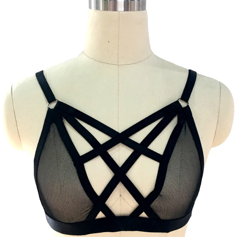 BONDAGE STRAPPY Mesh Body Cage Elastic Harness Belt Ladies Translucent Sexy Lingerie Gothic Fetish Cage Bra Body Harness
BONDAGE STRAPPY Mesh Body Cage Elastic Harness Belt Ladies Translucent Sexy Lingerie Gothic Fetish Cage Bra Body Harness