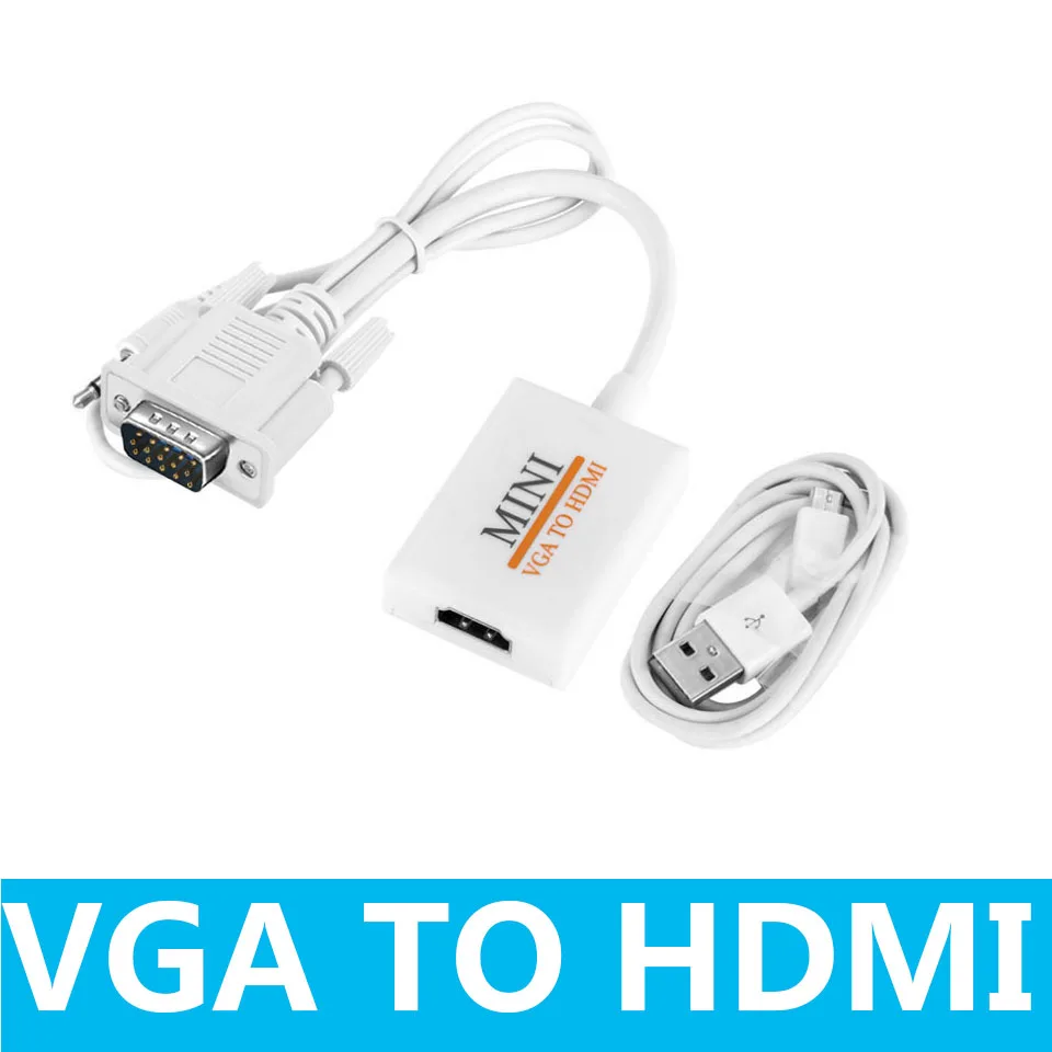 VGA to HDMI Converter VGA2HDMI Video Box Audio Adapter 1080P For Notebook PC HDTV Projector TV
VGA to HDMI Converter VGA2HDMI Video Box Audio Adapter 1080P For Notebook PC HDTV Projector TV