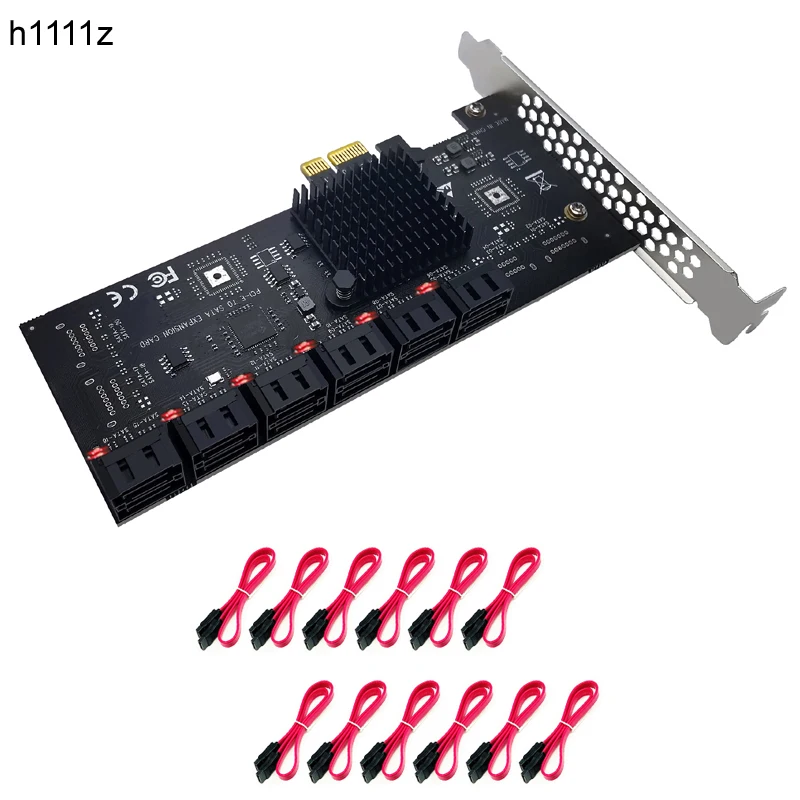 PCIe SATA Card SATA Controller 12 Port With 12 SATA3.0 Cable PCI Express X1 SATA3 6Gbps SATA PCI-E Adapter Riser for Chia Mining
PCIe SATA Card SATA Controller 12 Port With 12 SATA3.0 Cable PCI Express X1 SATA3 6Gbps SATA PCI-E Adapter Riser for Chia Mining