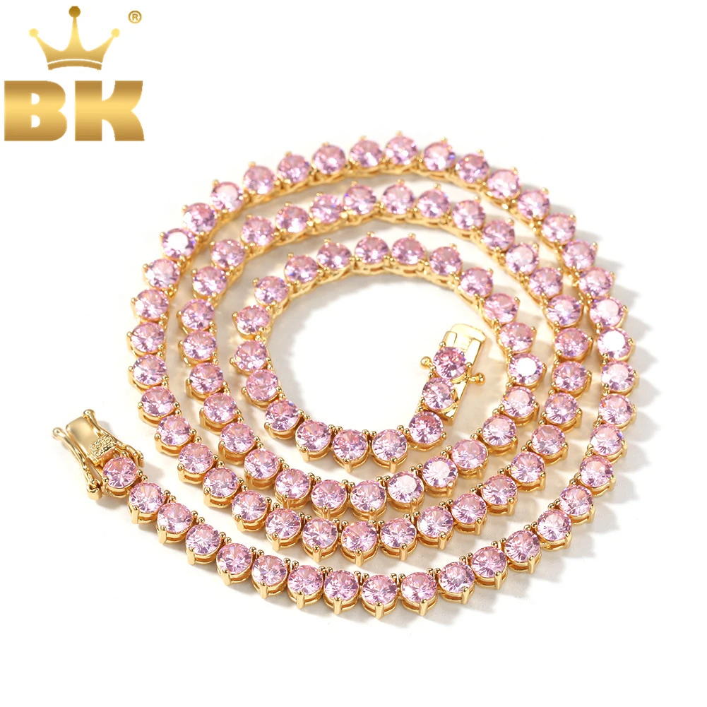 THE BLING KING New Style 4mm Pink CZ Tennis Chain With Women Fashion Gift Necklaces Hiphop Cubic Zirconia Hiphop Jewelry
THE BLING KING New Style 4mm Pink CZ Tennis Chain With Women Fashion Gift Necklaces Hiphop Cubic Zirconia Hiphop Jewelry