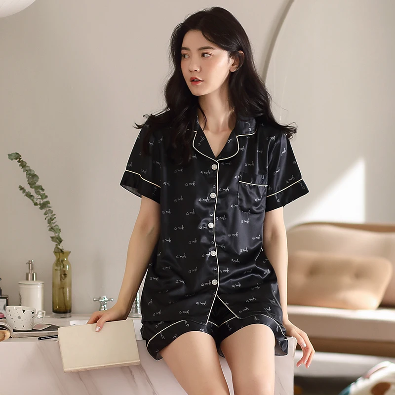 Summer Silk Pyjamas Women Pajama Women's Pajamas Dropshipping Pajamas For Women Sleepwear Summer Women Pijama
Summer Silk Pyjamas Women Pajama Women's Pajamas Dropshipping Pajamas For Women Sleepwear Summer Women Pijama
