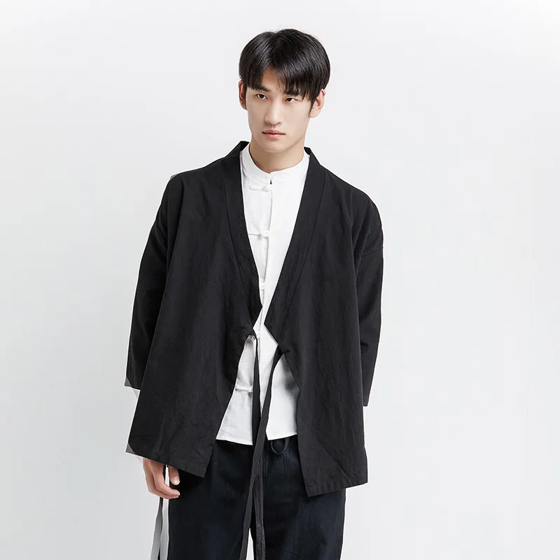Black Solid Men Kimono Cardigan Japanese Haori Yukata Casual Kimono Shirt Male Streetwear Kimono Jacket Plus Size 4XL 5XL
Black Solid Men Kimono Cardigan Japanese Haori Yukata Casual Kimono Shirt Male Streetwear Kimono Jacket Plus Size 4XL 5XL