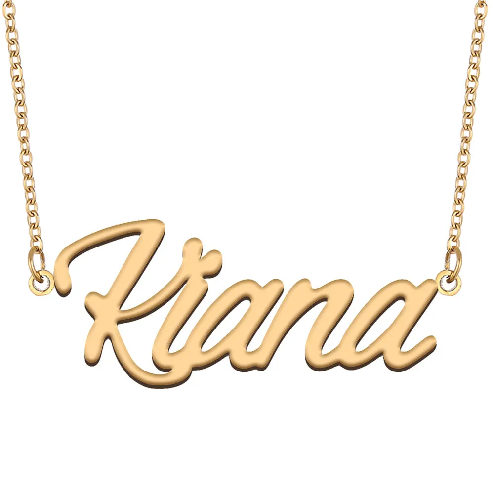 Gold Plated Nameplate Kiana Name Necklace for Women Personalized Jewelry Pendant for Mom Mothers Girlfriend Birthday Gift
Gold Plated Nameplate Kiana Name Necklace for Women Personalized Jewelry Pendant for Mom Mothers Girlfriend Birthday Gift