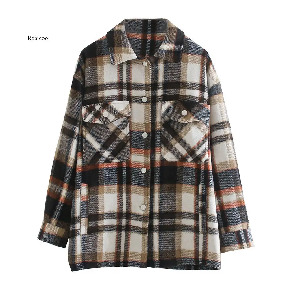 Womens Casaul Fashion Loose Button Down Wool Blend Plaid Shirt Jacket Coats Winter Long Sleeve Woolen Shacket Outwears
Womens Casaul Fashion Loose Button Down Wool Blend Plaid Shirt Jacket Coats Winter Long Sleeve Woolen Shacket Outwears