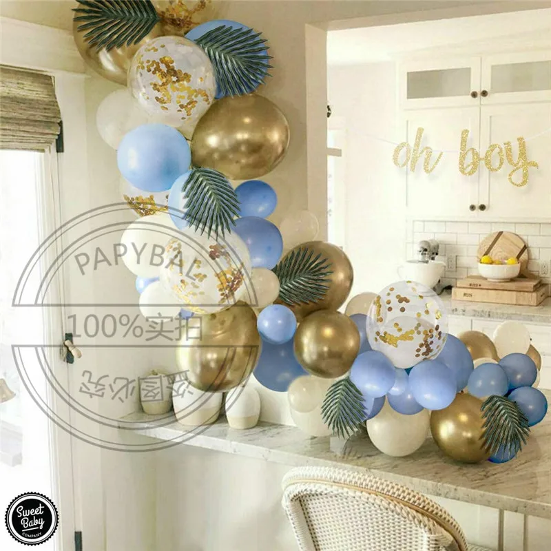 97pcs White Blue Balloon Arch Garland Kit Palm Leaf Chrome Gold Balloon For Wedding Party Birthday Decoration Globos Supplies
97pcs White Blue Balloon Arch Garland Kit Palm Leaf Chrome Gold Balloon For Wedding Party Birthday Decoration Globos Supplies