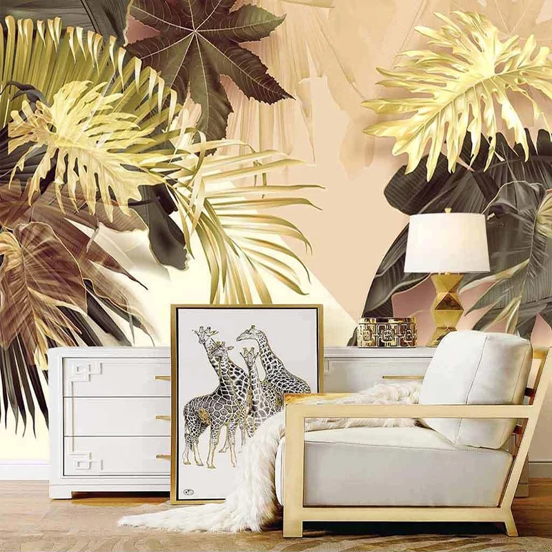 Custom 3D Mural Wall Art Luxury Tropical Plant Golden Leaves Interior Bedroom Restaurant Living Room Decoration Photo Wallpaper
Custom 3D Mural Wall Art Luxury Tropical Plant Golden Leaves Interior Bedroom Restaurant Living Room Decoration Photo Wallpaper