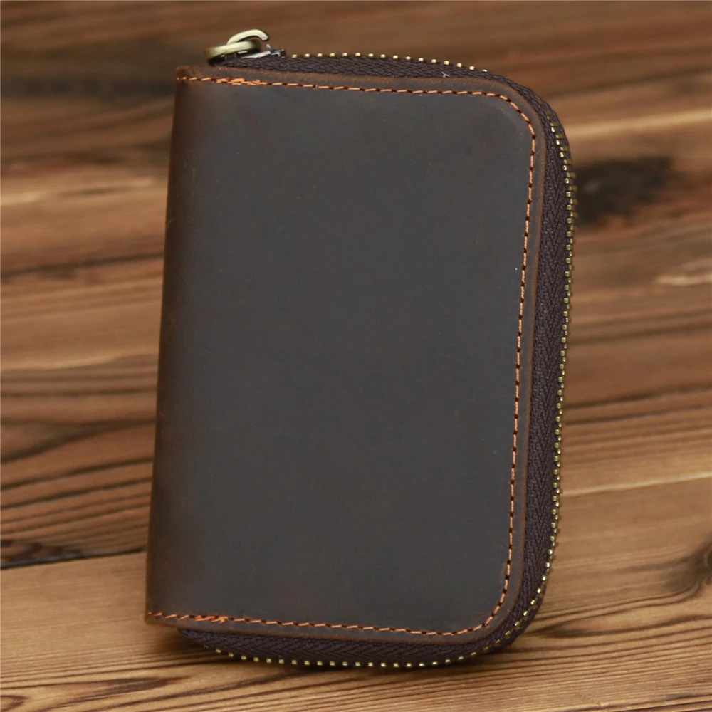 Genuine Leather Credit Card Holder Women Crazy Horse Business Card Holder Zipper Pocket Unisex Card Case Zipper Coin Purse
Genuine Leather Credit Card Holder Women Crazy Horse Business Card Holder Zipper Pocket Unisex Card Case Zipper Coin Purse