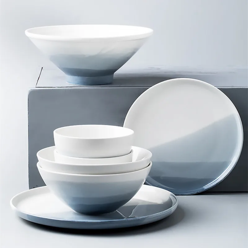Nordic Ceramic Plate Creative Gradient Fruit Salad Bowl Dessert Dish Steak Christmas Tableware Set Party Round Tray Decoration
Nordic Ceramic Plate Creative Gradient Fruit Salad Bowl Dessert Dish Steak Christmas Tableware Set Party Round Tray Decoration