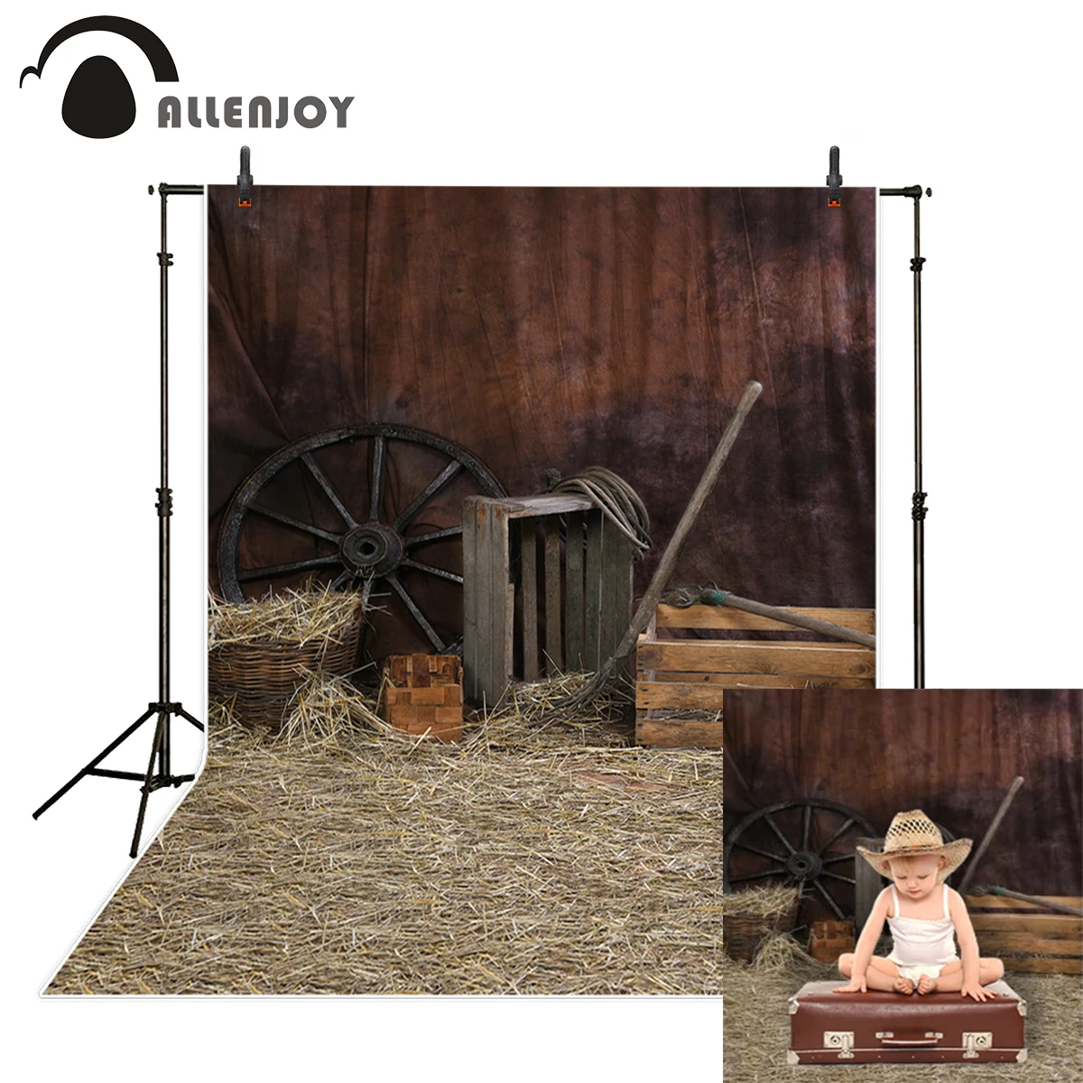 Фон для студийной фотосъемки Allenjoy с изображением винтажного дома, сарая, деревни, колеса, вилы, соломы
Фон для студийной фотосъемки Allenjoy с изображением винтажного дома, сарая, деревни, колеса, вилы, соломы