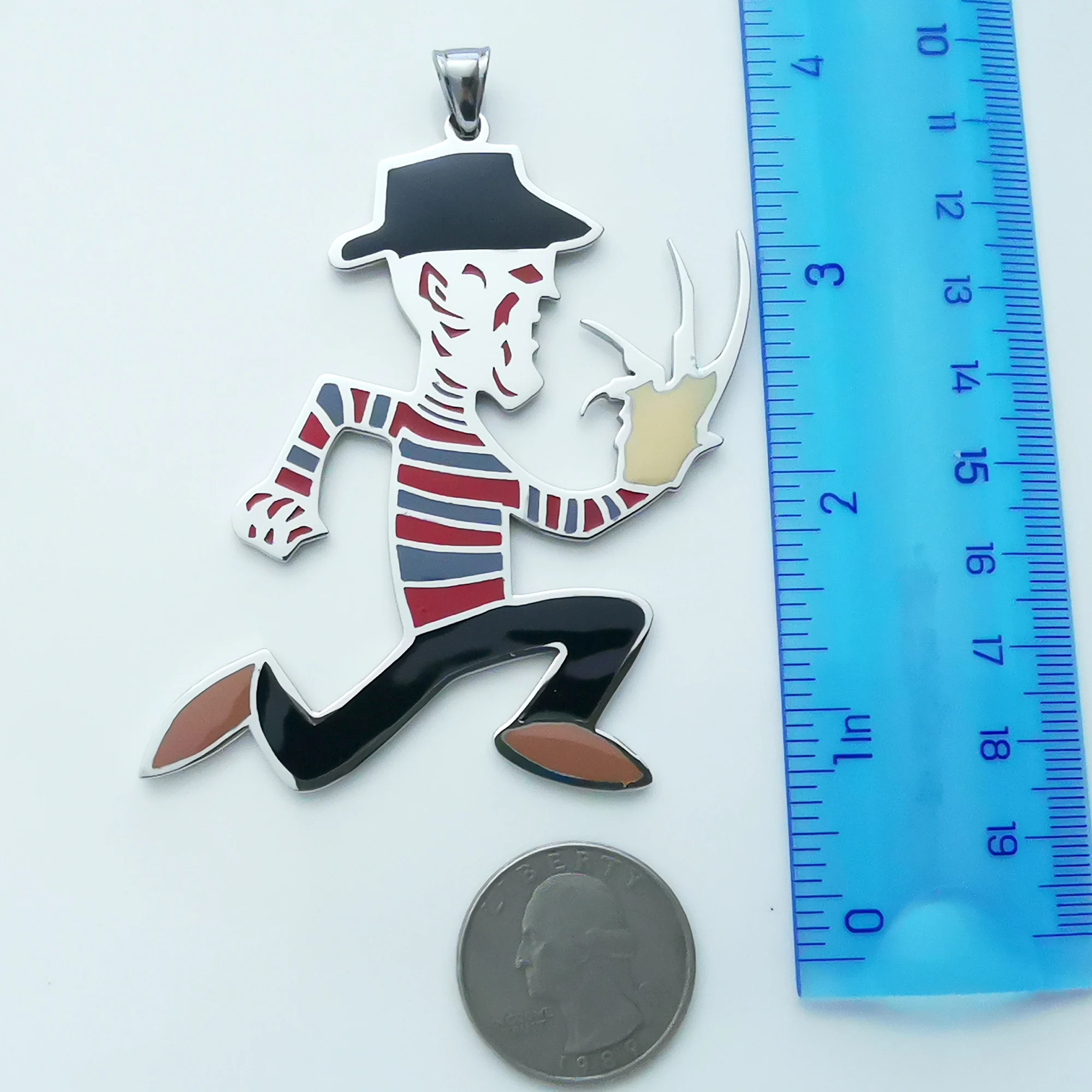 Stainless Steel ICP Crazy Clown Hatchetman Mens Pendant Necklace Large 2inch Tall W/ 4mm 24inch Chain
Stainless Steel ICP Crazy Clown Hatchetman Mens Pendant Necklace Large 2inch Tall W/ 4mm 24inch Chain