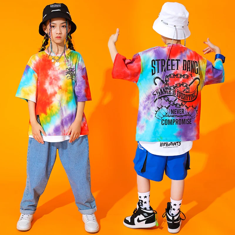 Tie-dye Hip Hop Dance Clothes Kids Jazz Dancewear Stage Costume Loose Pants Designer Clothes Rave Outfit Dancer Outfit JL3427
Tie-dye Hip Hop Dance Clothes Kids Jazz Dancewear Stage Costume Loose Pants Designer Clothes Rave Outfit Dancer Outfit JL3427