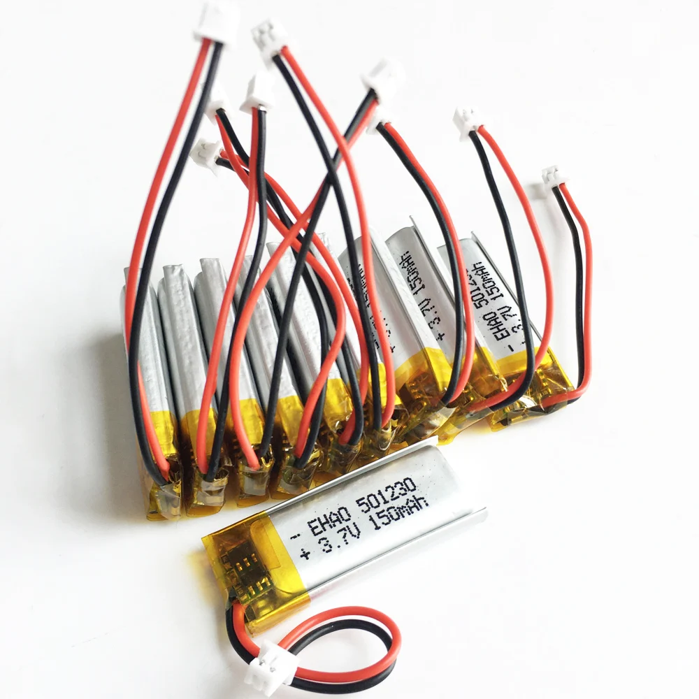 10 PCS 3.7V 150mAh Lithium Polymer LiPo Rechargeable Battery 501230 JST 1.25mm connector For Mp3 GPS PSP bluetooth headphone
10 PCS 3.7V 150mAh Lithium Polymer LiPo Rechargeable Battery 501230 JST 1.25mm connector For Mp3 GPS PSP bluetooth headphone