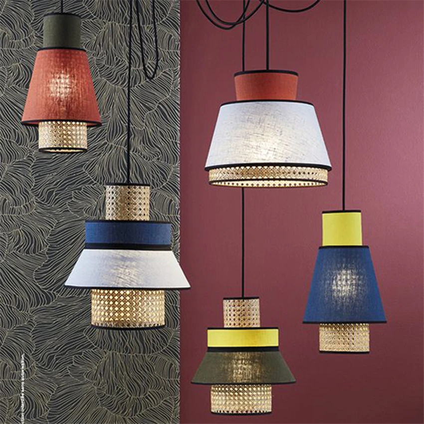 Modern fabric rattan bamboo pendant lights restaurant Japanese style bar bedroom living room aisle hanging lamps decor lighting
Modern fabric rattan bamboo pendant lights restaurant Japanese style bar bedroom living room aisle hanging lamps decor lighting