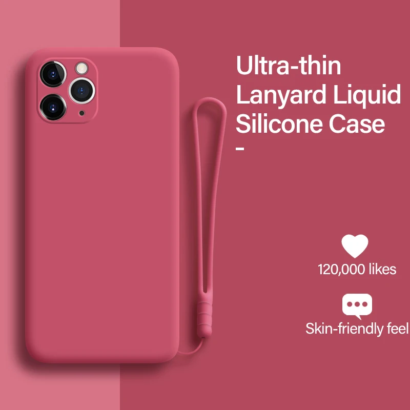 Ultra-thin Lanyard Liquid Silicone Phone Case For iPhone 16 15 14 13 12 11 Pro SE XS Max XR X 8 7 Plus Luxury Candy Color Cover
Ultra-thin Lanyard Liquid Silicone Phone Case For iPhone 16 15 14 13 12 11 Pro SE XS Max XR X 8 7 Plus Luxury Candy Color Cover