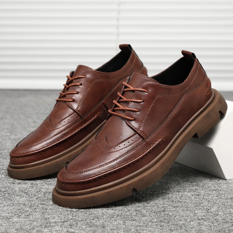 Yomior New Spring Autumn Men Casual Leather Shoes Vintage British Loafers High Quality Breathable Lace-Up Brogue Shoes Sneakers
Yomior New Spring Autumn Men Casual Leather Shoes Vintage British Loafers High Quality Breathable Lace-Up Brogue Shoes Sneakers