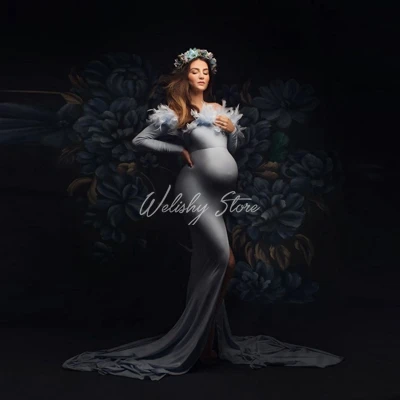 2021 Elegant Sky Blue Spandex Flexible Side High Slit Long Prom Gowns Mermaid Maternity Women Dresses Off Shoulder With Feathers
2021 Elegant Sky Blue Spandex Flexible Side High Slit Long Prom Gowns Mermaid Maternity Women Dresses Off Shoulder With Feathers