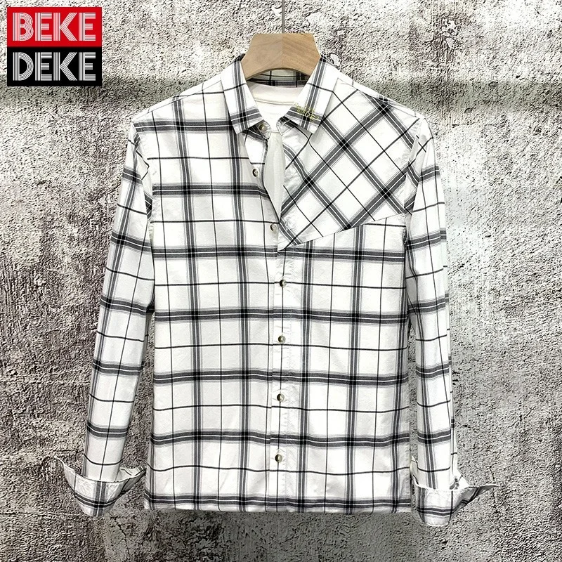 Mens New Plaid Slim Korean Style Long Sleeve Casual Shirt Turn-Down Collar Single Breasted Fashion Outdoor Business Blouse
Mens New Plaid Slim Korean Style Long Sleeve Casual Shirt Turn-Down Collar Single Breasted Fashion Outdoor Business Blouse